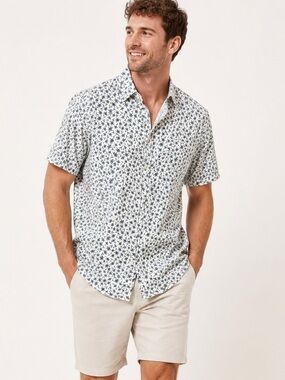 Hugo Boss Beige Flat-Front Chino Shorts